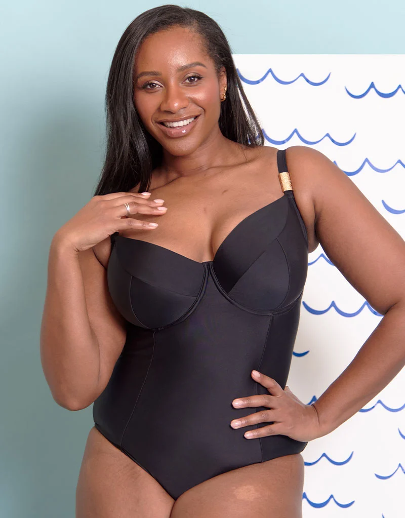 Flirtelle Maya Bay Balcony Swimsuit Black