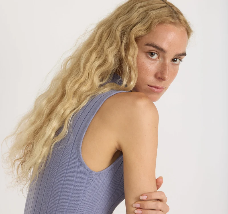 Soft Knit Rib Mock Neck Dress