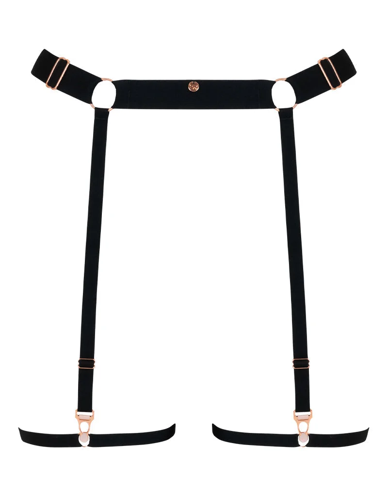 Scantilly Rules of Distraction Leg Strap Suspender Black
