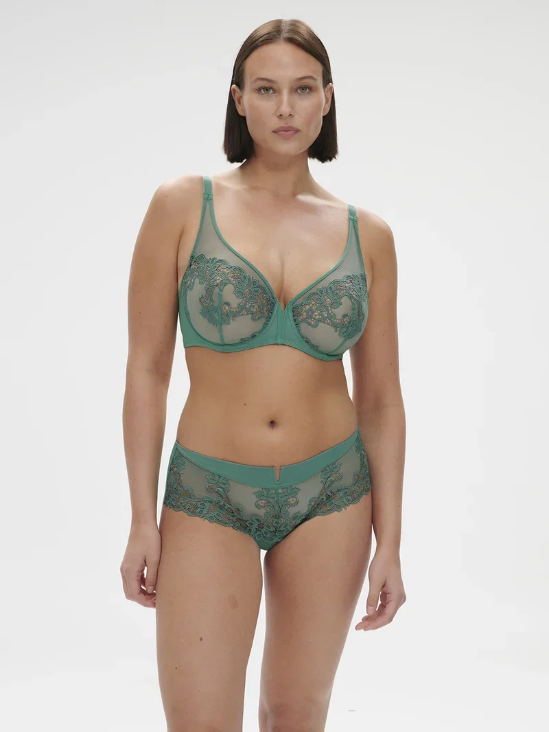 Simone Perele - Saga Sheer Plunge Bra Garden Green