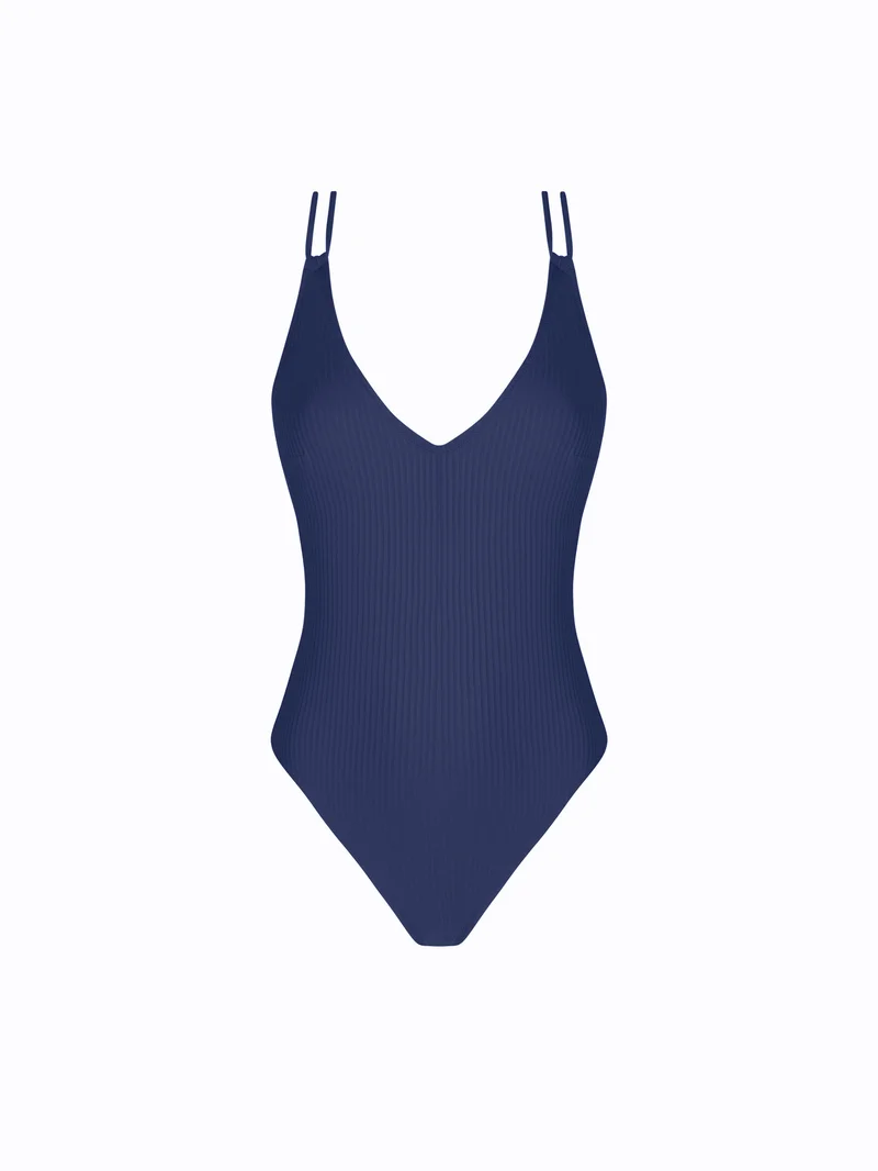 Antigel Swimwear von Lise Charmel – La Stricto Chic Verführerischer kabelloser Badeanzug Stricto Marine