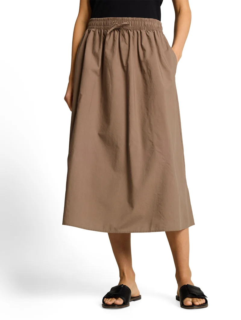 High Waist Midi-Rock mit Taschen