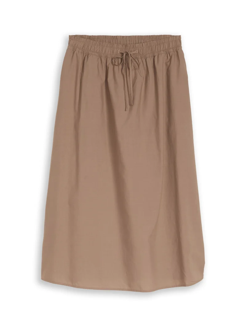 High Waist Midi-Rock mit Taschen