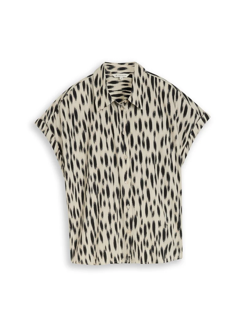 Loose Fit Bluse mit Leinenanteil
