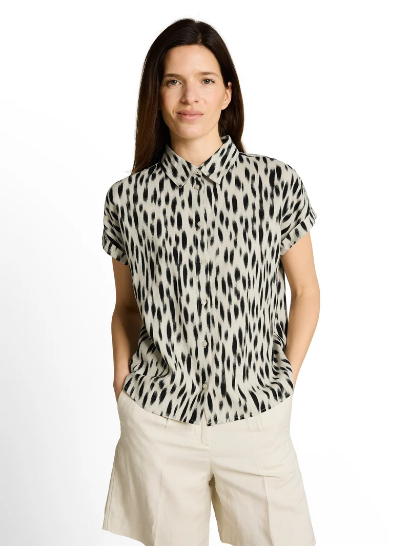 Loose Fit Bluse mit Leinenanteil