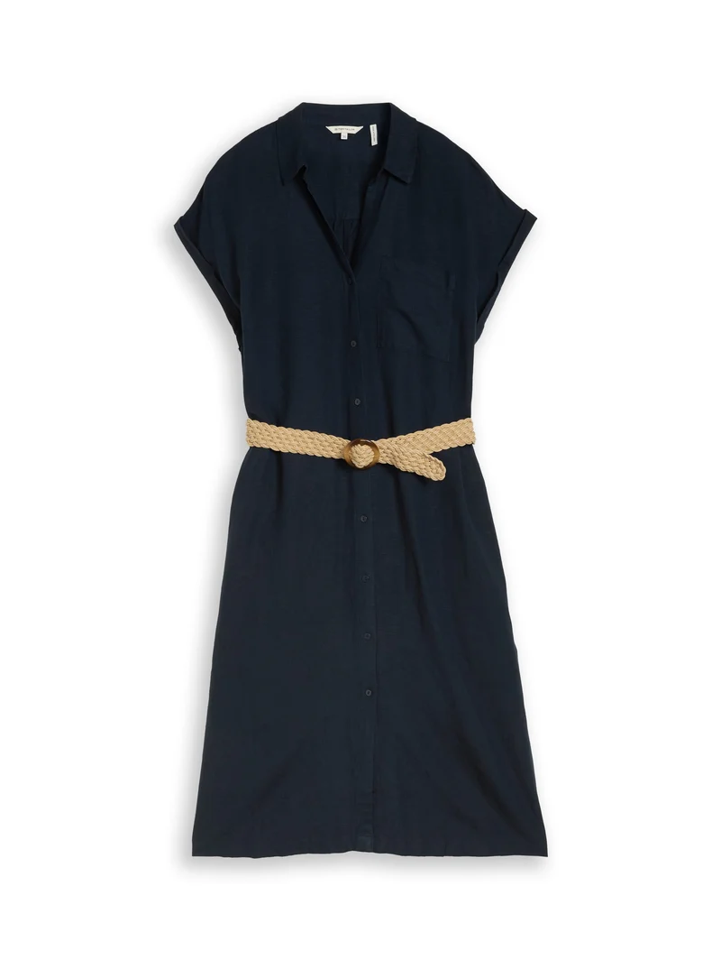 Loose Fit Midi-Kleid mit Gürtel