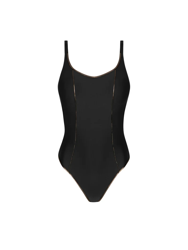 Antigel Swimwear von Lise Charmel – La Smartissime Vollschalen-Badeanzug mit Bügeln, Schwarz Bronze