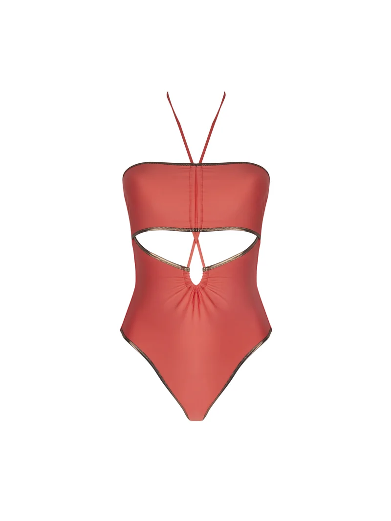 Antigel Swimwear von Lise Charmel – La Smartissime Bustier-Badeanzug in Korallenbronze