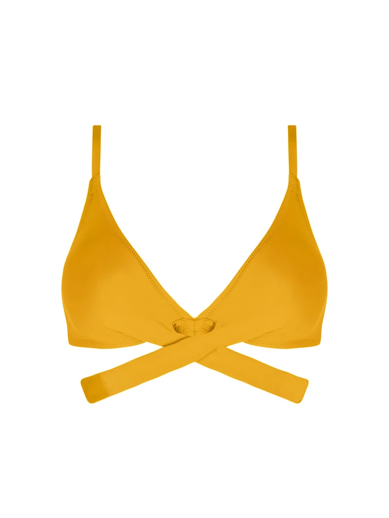 Antigel Swimwear von Lise Charmel - La Chiquissima Soft Padded Triangle Bikini mit Bindebändern Jaune Paille