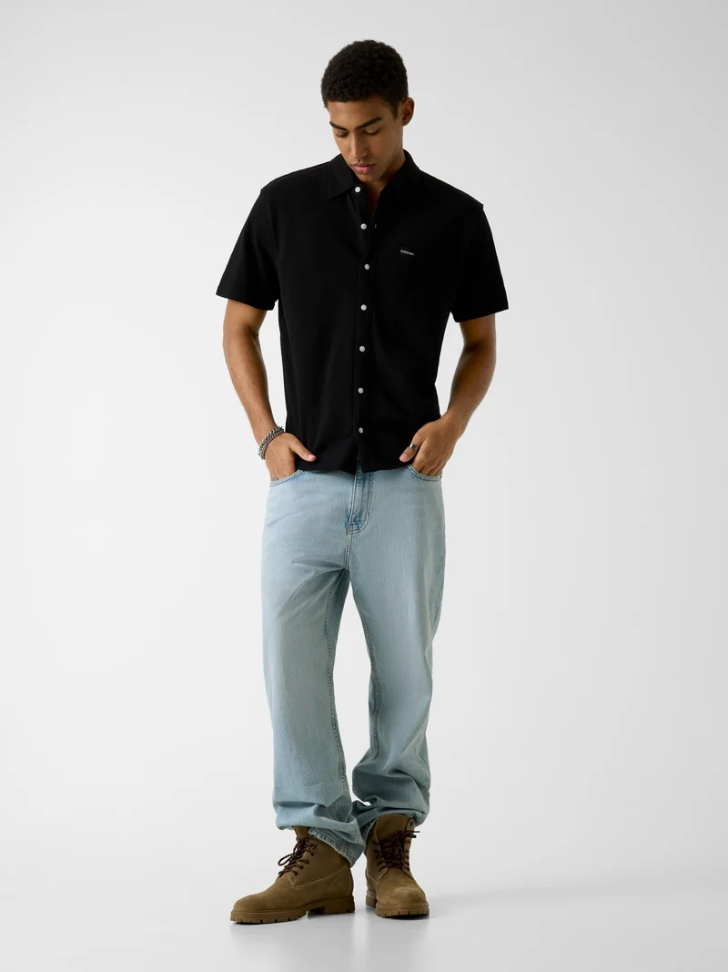 GJ REG FIT SLUB PIQUE SS SHIRT