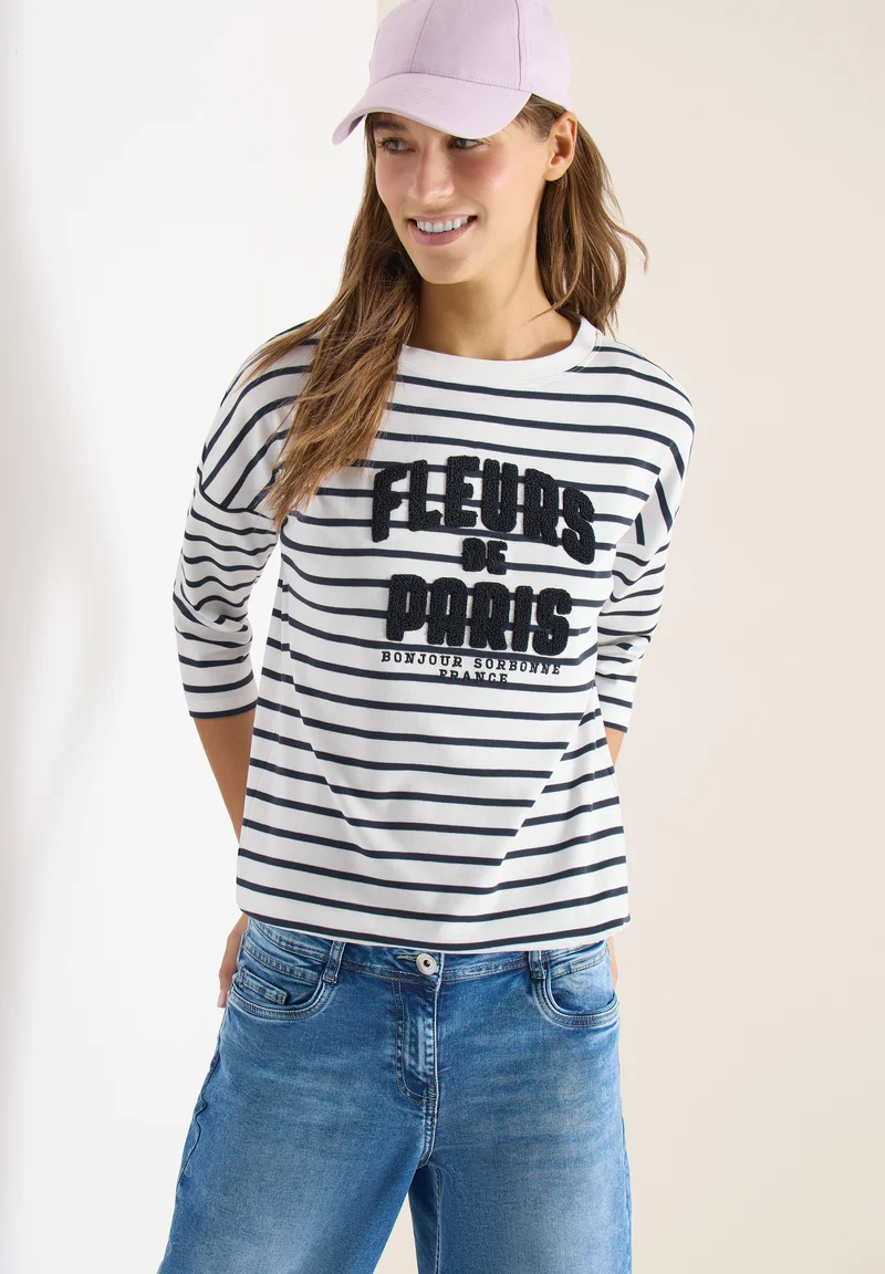 3/4-Arm Shirt mit Wording Artwork