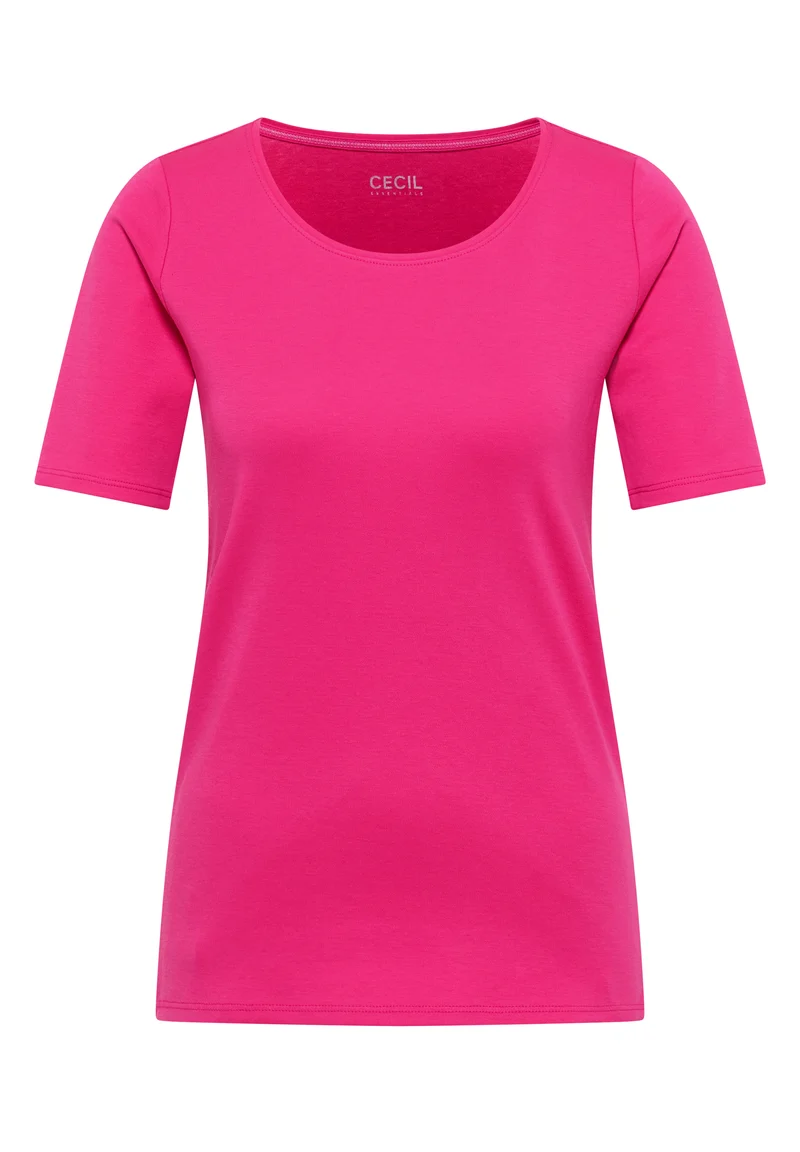 Basic T-Shirt mit Rundhals in Unifarbe
