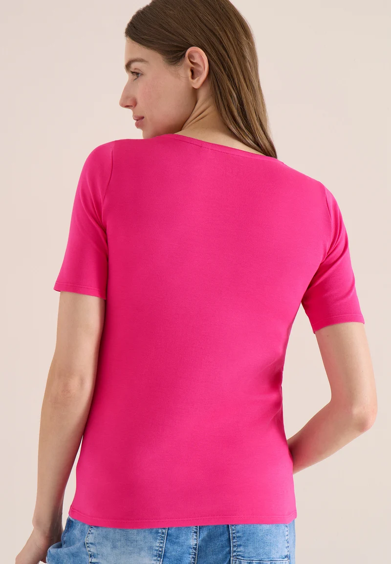 Basic T-Shirt mit Rundhals in Unifarbe