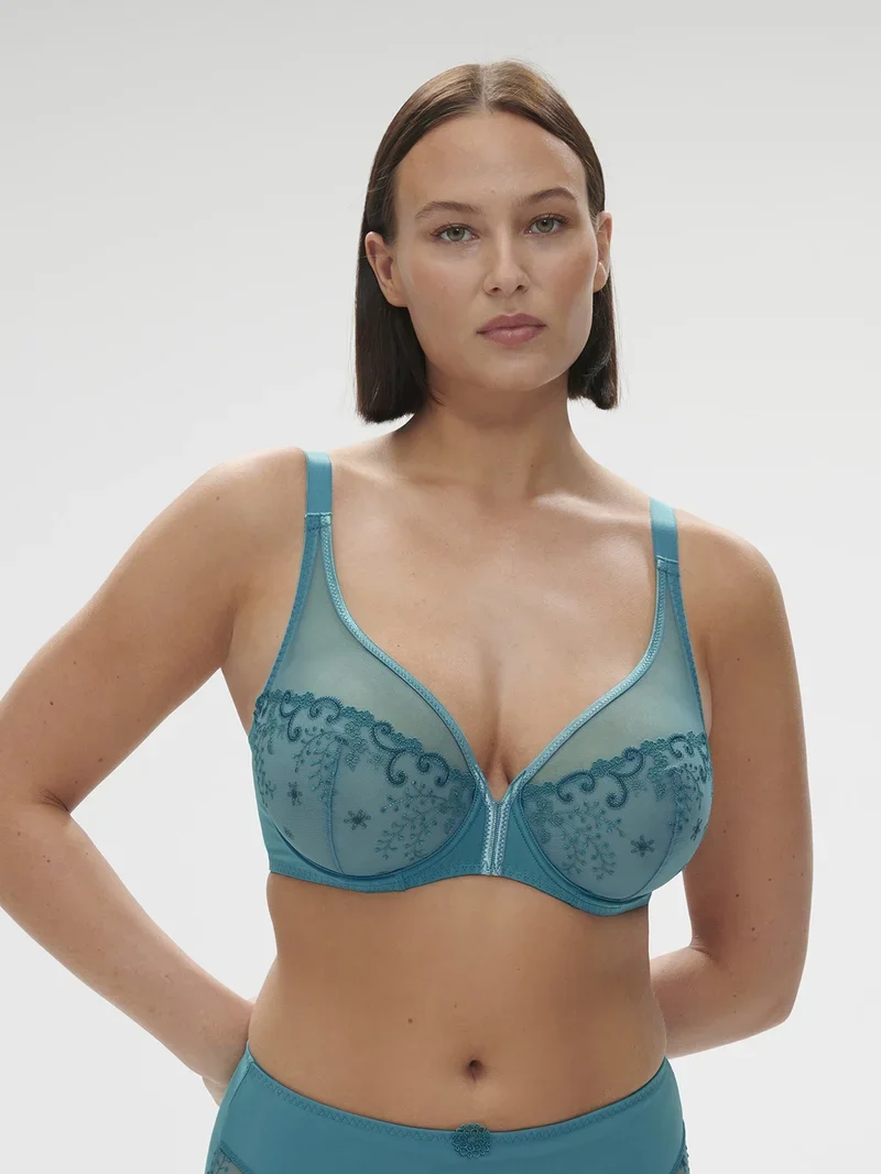 Simone Perele - Delice Sheer Plunge Bra Atoll Blue