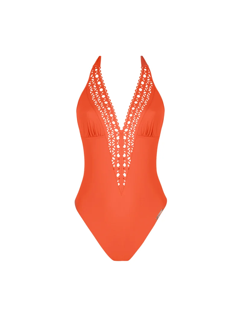 Lise Charmel Bademode - Ajourage Couture Neckholder-Badeanzug mit tiefem Rücken- und Vorderausschnitt, Ajourage Papaye