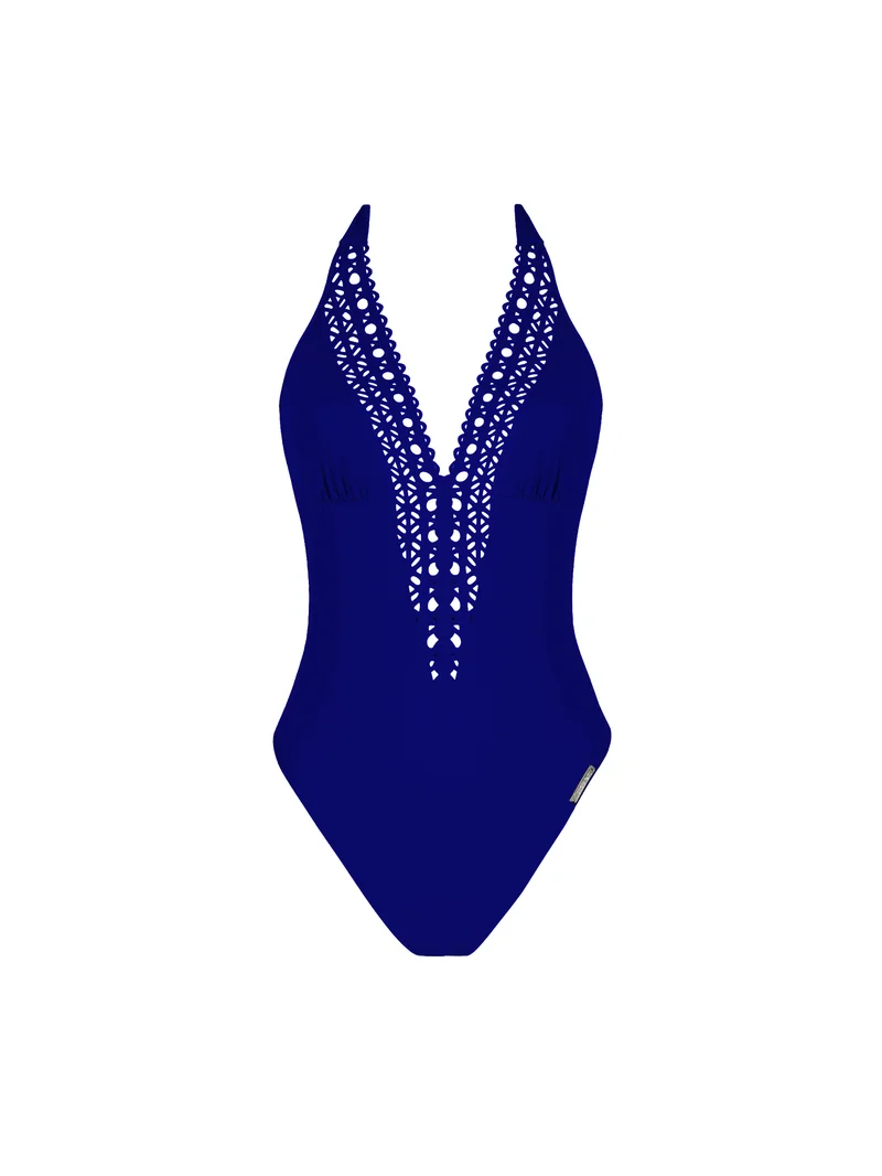 Lise Charmel Bademode - Ajourage Couture Neckholder-Badeanzug mit tiefem Rücken- und Vorderausschnitt, Ajourage Outremer