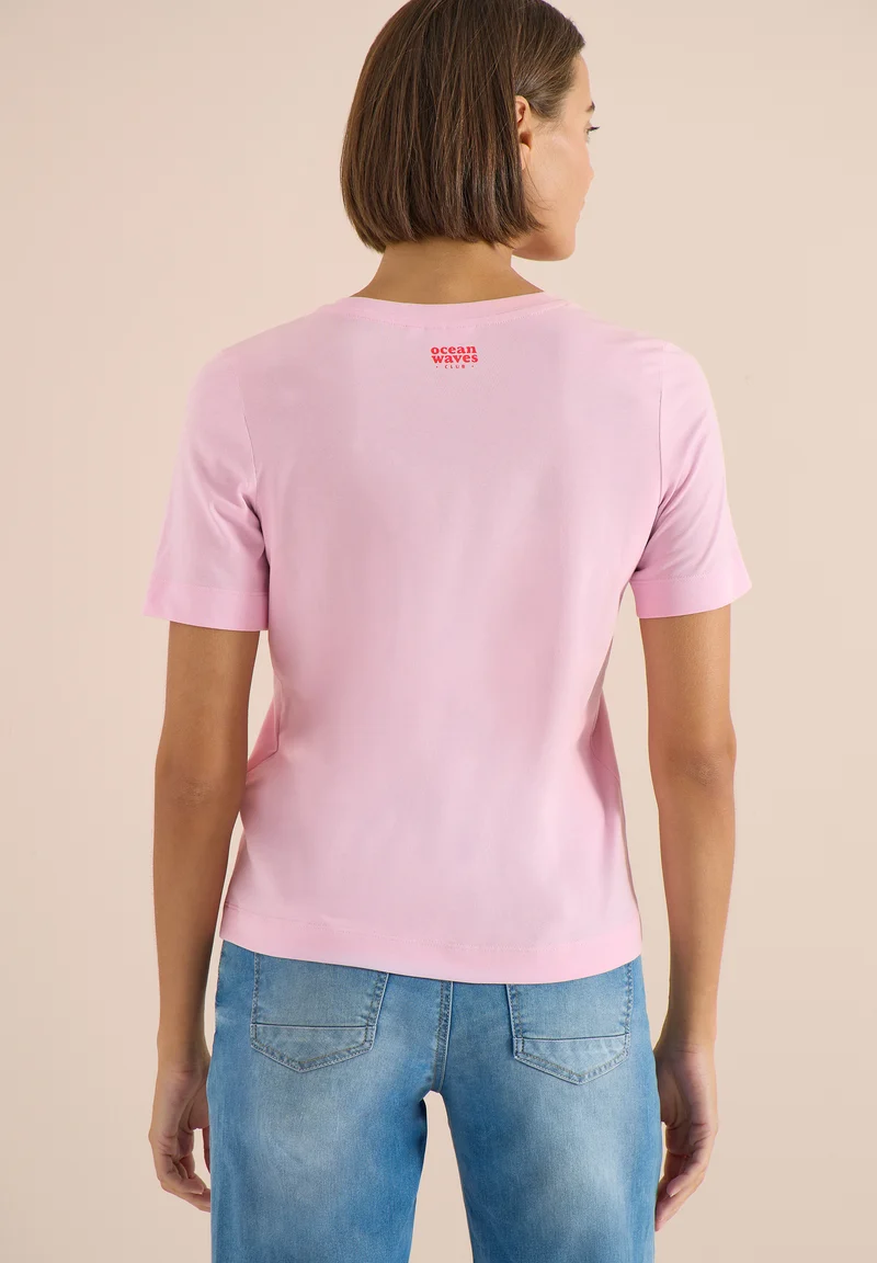 Shirt mit Rundhals und maritimem Print