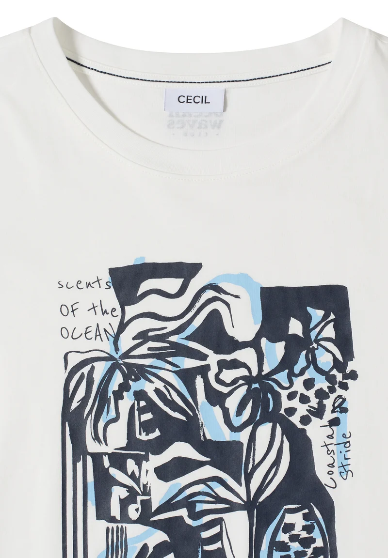 Shirt mit Rundhals und maritimem Print