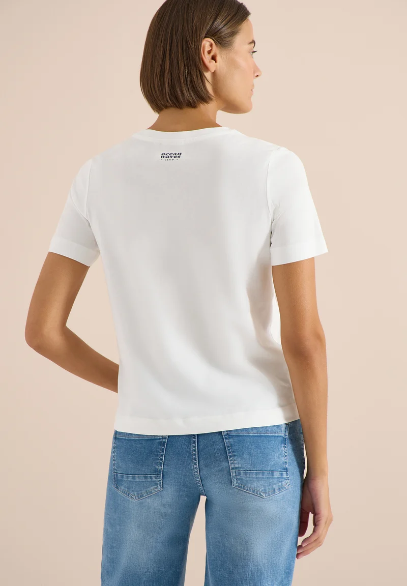 Shirt mit Rundhals und maritimem Print