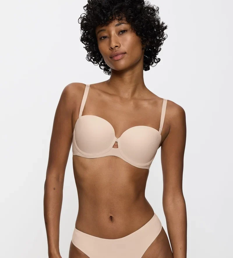 Triumph – Pure Micro trägerloser Bügel-BH mit Polsterung, Cameo Beige