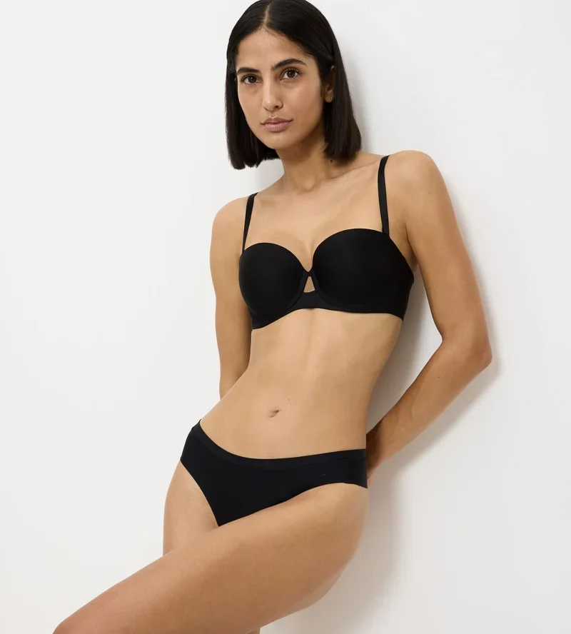 Triumph – Pure Micro trägerloser Bügel-BH mit Polsterung, Schwarz