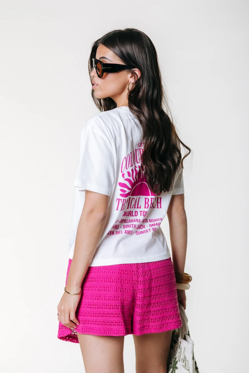 Tropical Beach Cropped Loosefit Tee