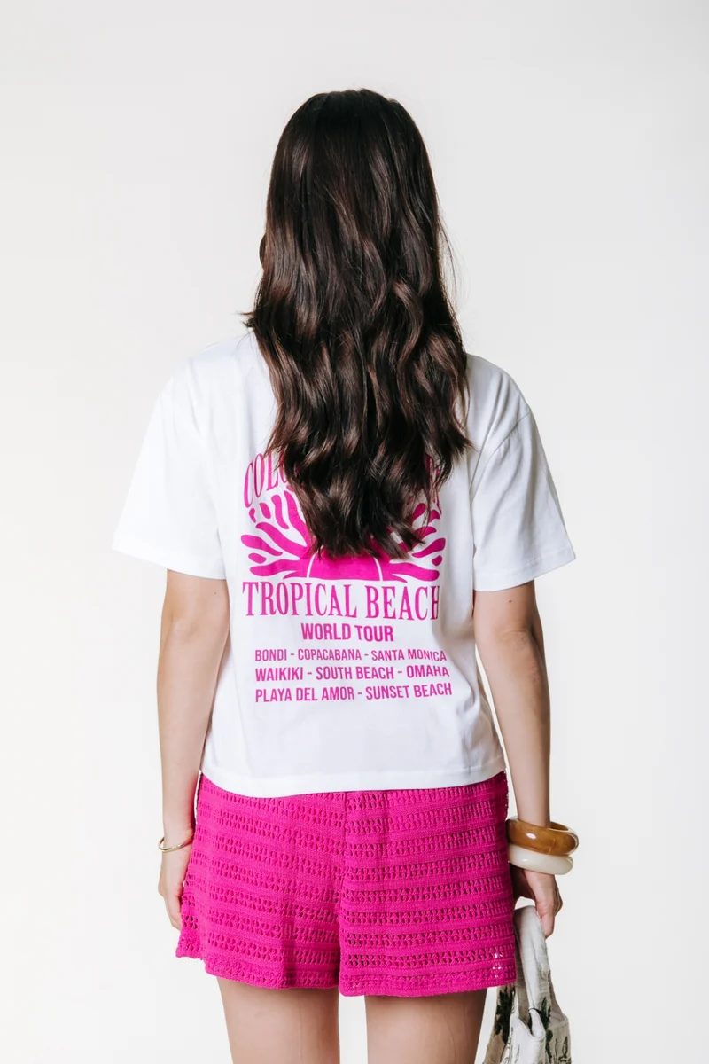 Tropical Beach Cropped Loosefit Tee