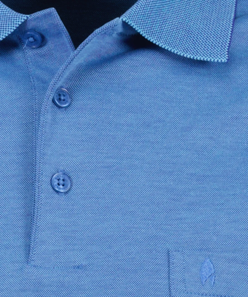 Softknit-Polo mit Brusttasche, Langarm