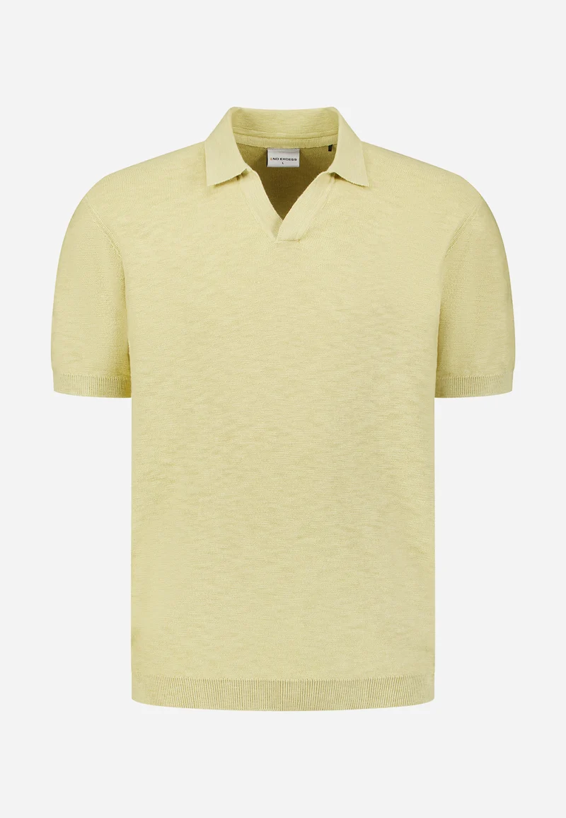 Pullover Short Sleeve V-Polo Slub