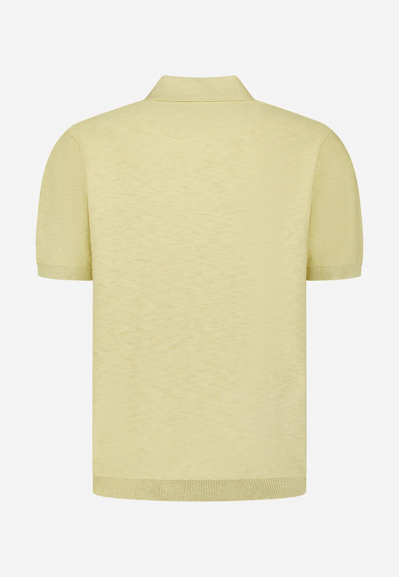 Pullover Short Sleeve V-Polo Slub