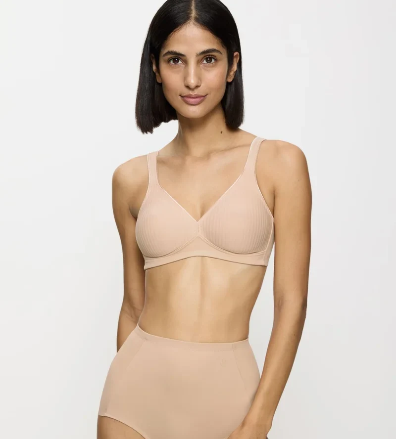 Triumph – Moderner, bügelloser, ungepolsterter BH in Neutralbeige