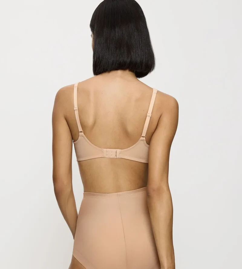 Triumph – Moderner bügelloser BH aus Spitze und Baumwolle, neutrales Beige