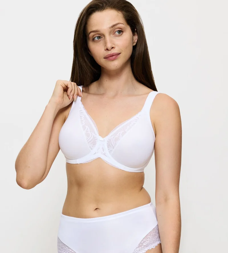 Triumph – Moderner BH aus Spitze und Baumwolle, Weiß