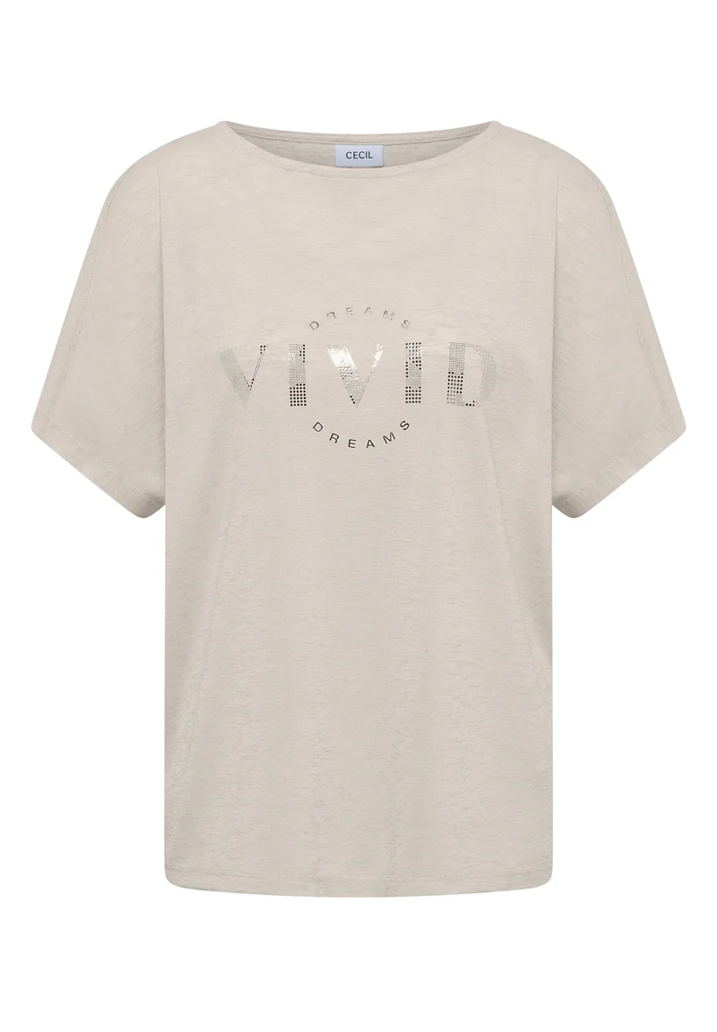 Dropped Shoulder Shirt in Leinen-Optik