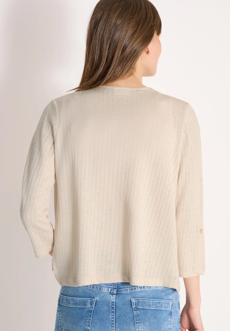 3/4-Arm Jacke in Strick-Optik