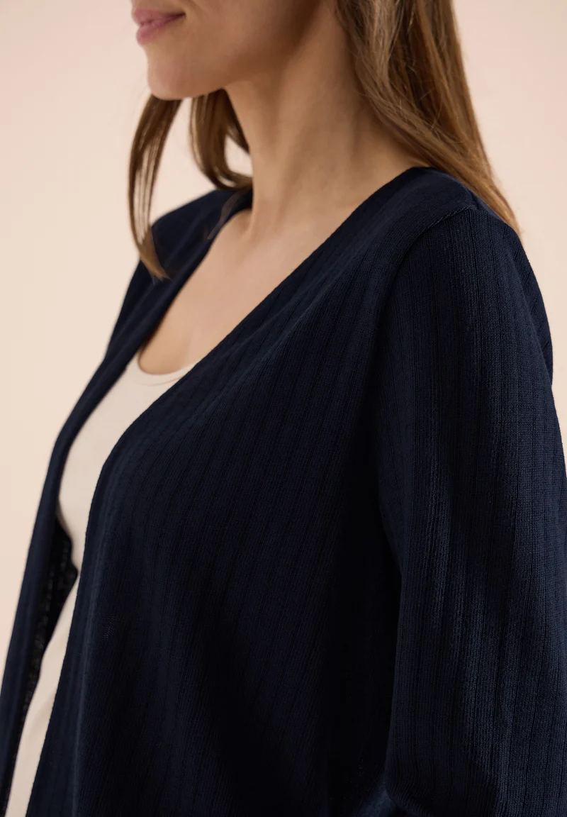 3/4-Arm Jacke in Strick-Optik