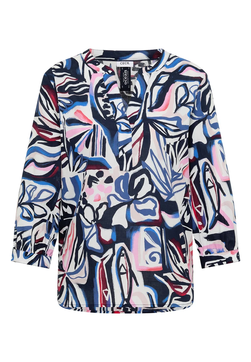 3/4-Arm Bluse mit Multicolor Print