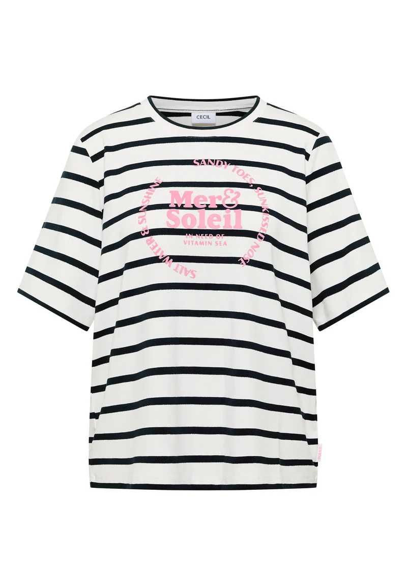 Kurzarm Shirt mit Rundhals und Streifen