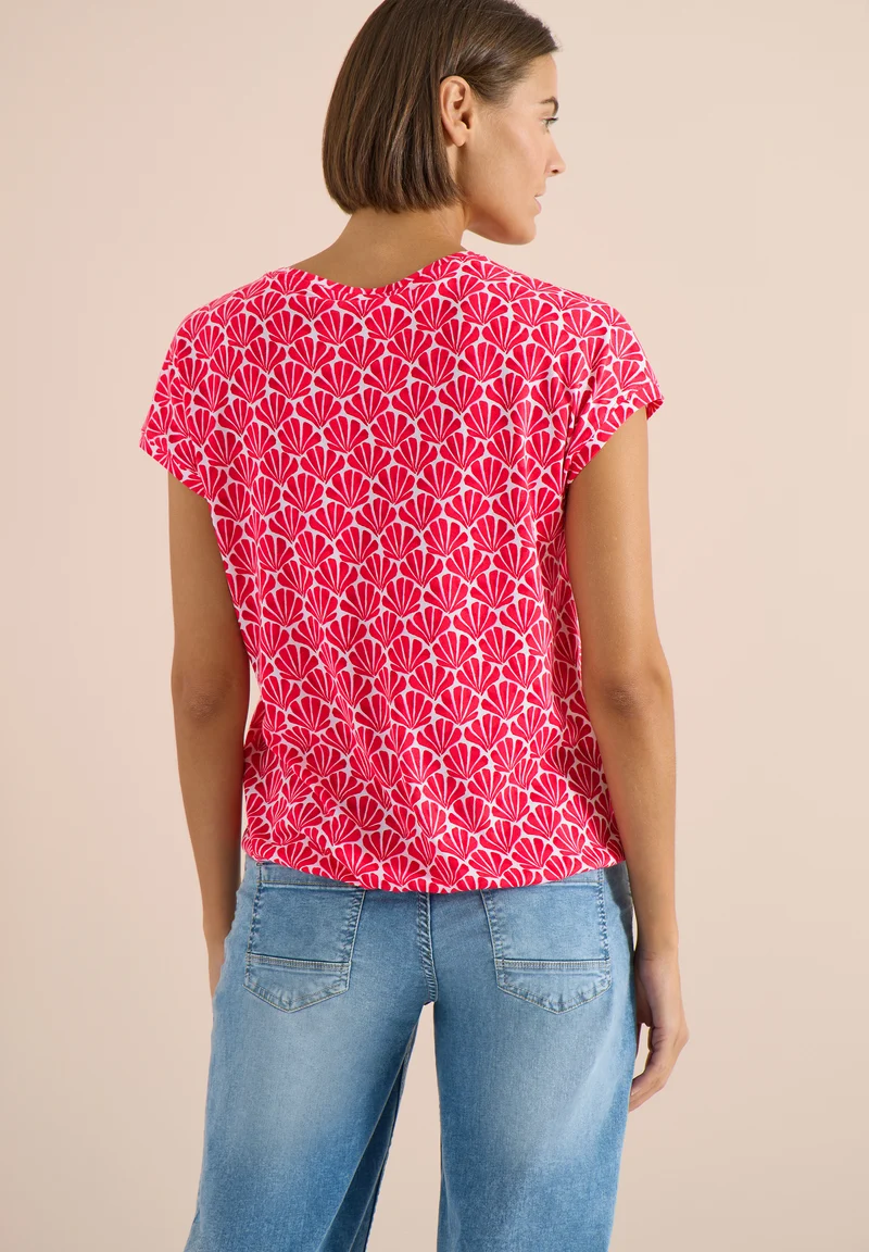 Kurzarm Shirt mit Spitzendetail