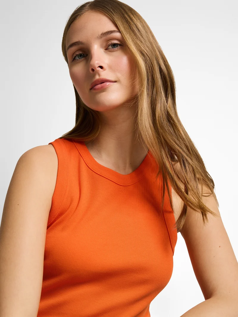 Slim Fit Top mit Rippstruktur