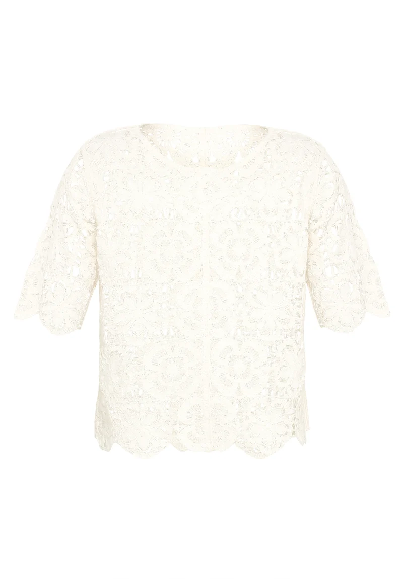 Lochstrick-Pullover