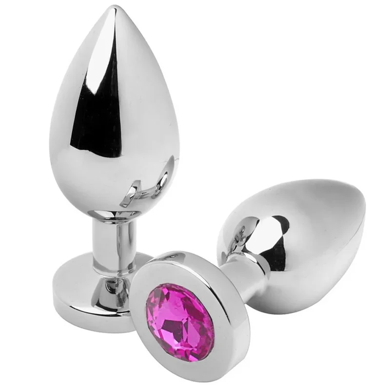 METAL HARD - ANALSTECKER DIAMANT ROSA MITTEL 7,62 CM