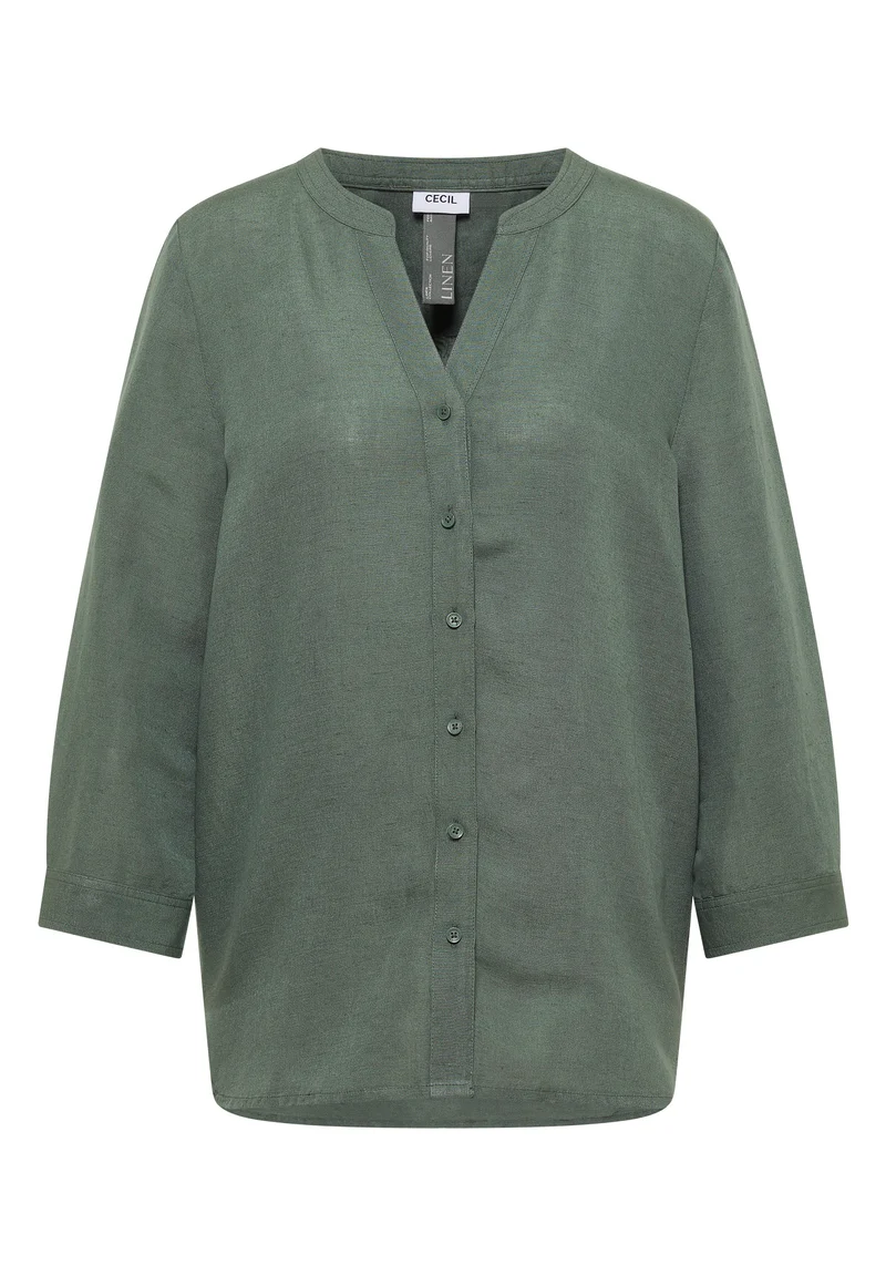 3/4-Arm Bluse aus Leinenmix
