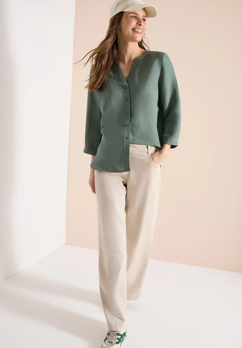 3/4-Arm Bluse aus Leinenmix