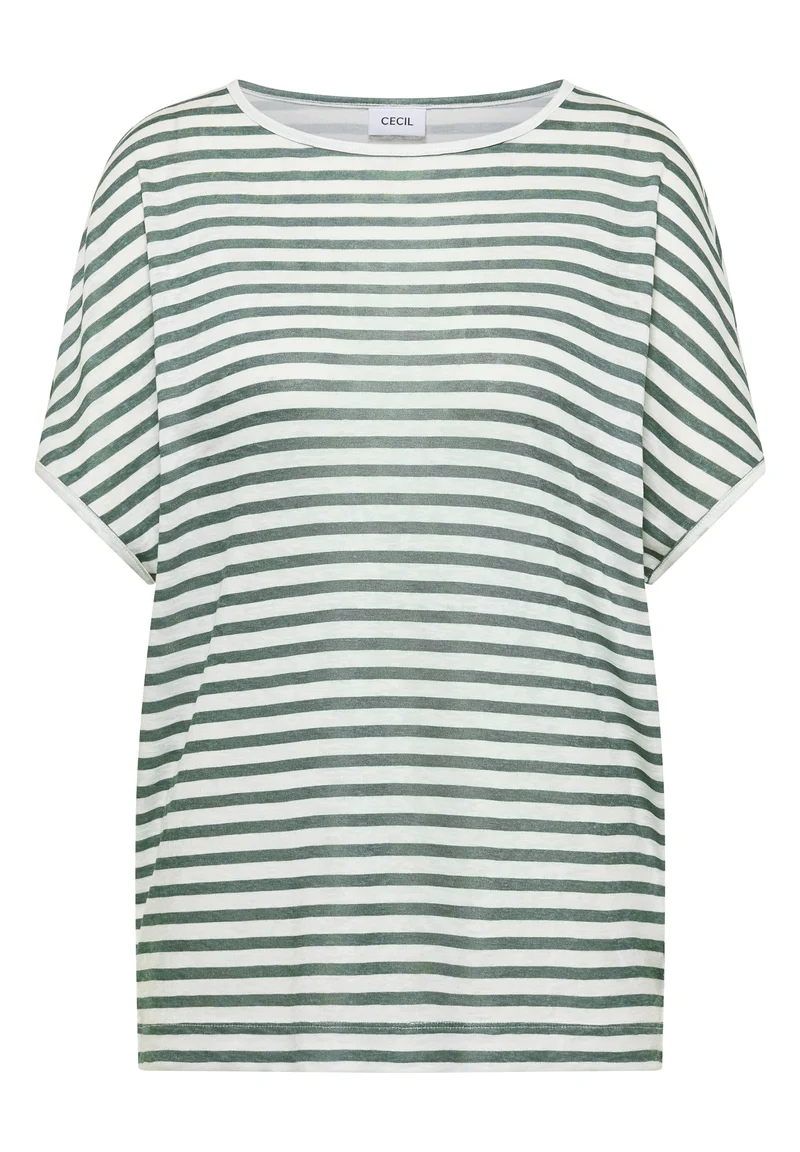 T-Shirt mit Boatneck und Streifen
