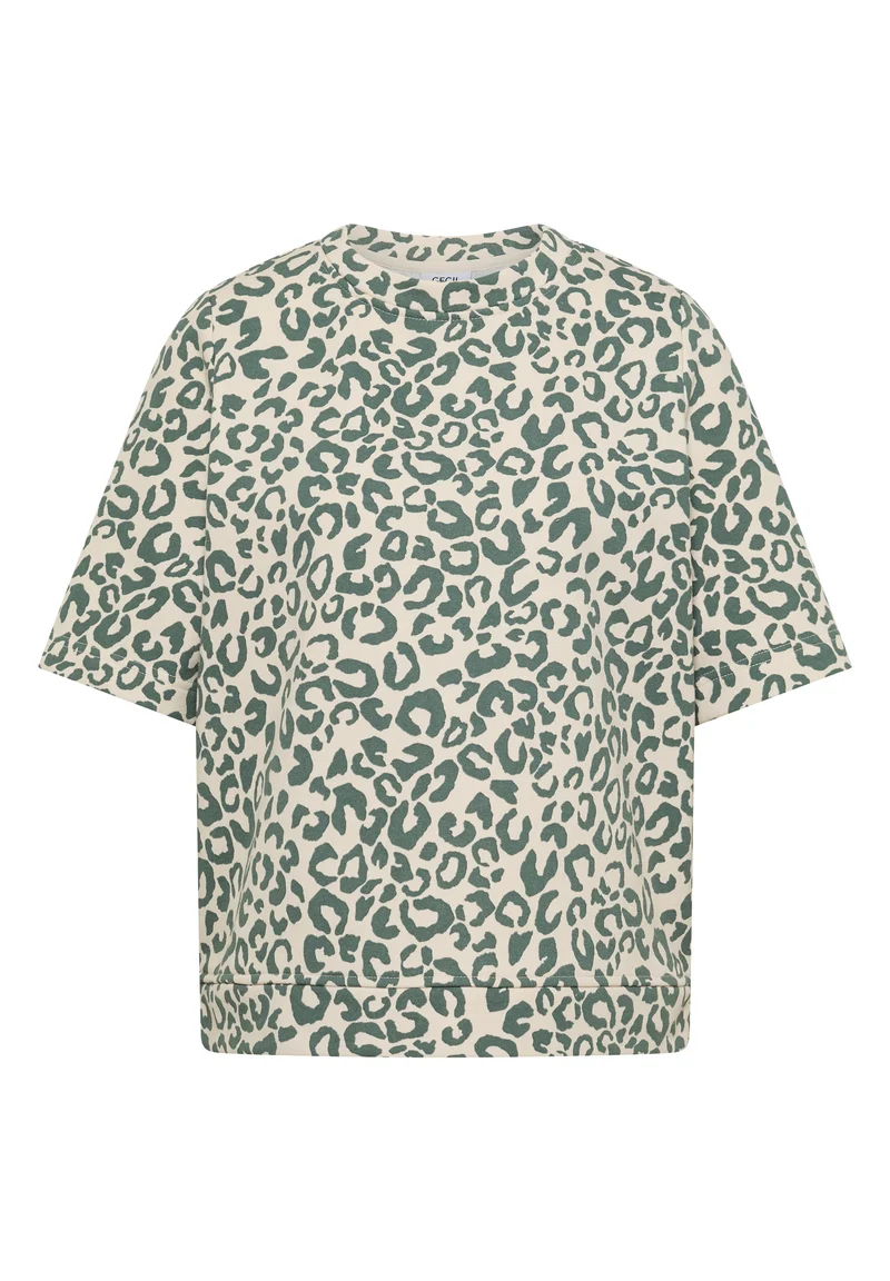 Kurzarm Sweatshirt mit Leo-Print