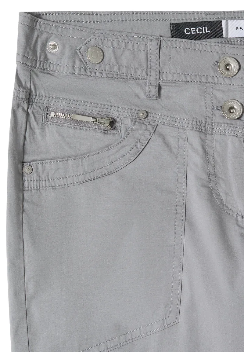 Mid Waist Slim Leg Hose mit Turn-Up