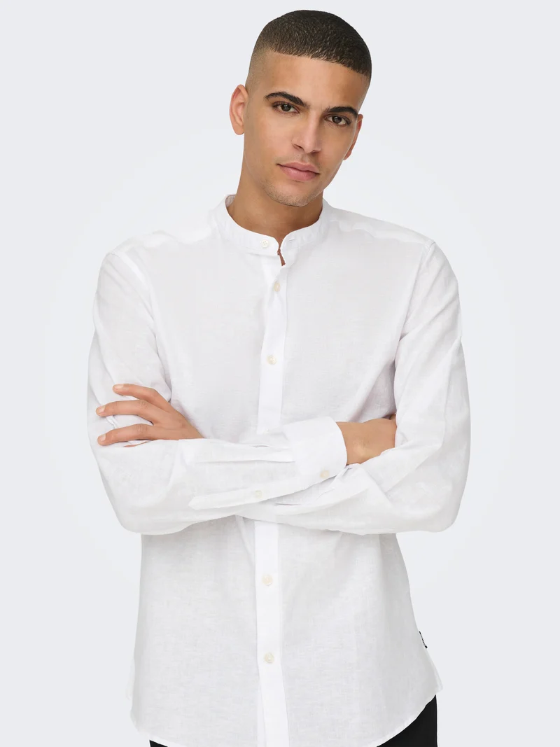 ONSCAIDEN LIFE LS LINEN BLEND MAO NOOS
