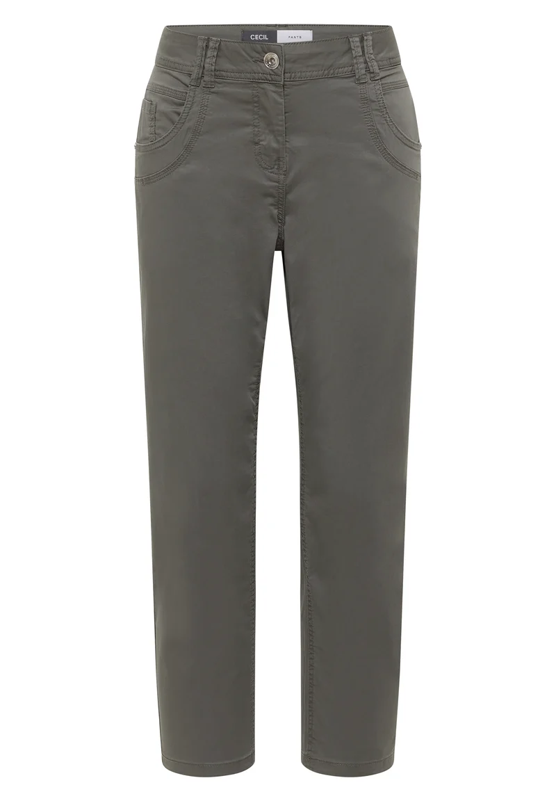 7/8 Mid Waist Slim Leg Hose im Casual Fit