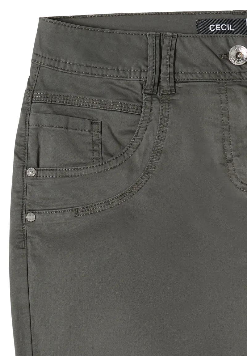7/8 Mid Waist Slim Leg Hose im Casual Fit